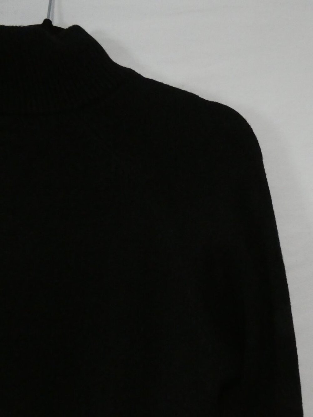 TRISTAN Long Mock Neck Sweater Dress Button Detail - Black and White - Medium - Picture 12 of 16